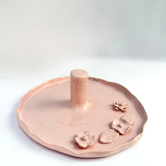 Ceramic Small cookie plate with flowers