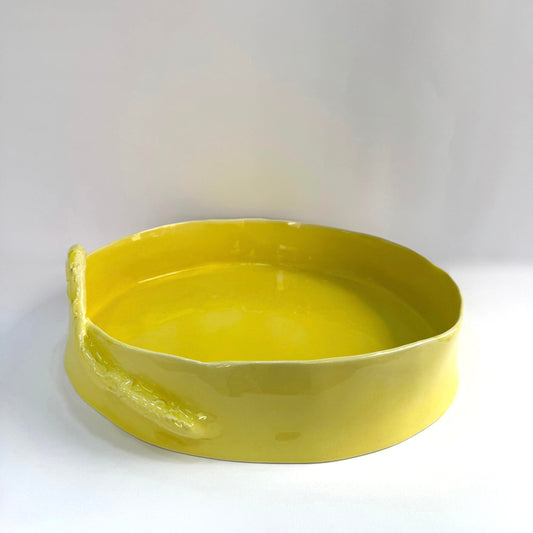 Ceramic large round flow bowl