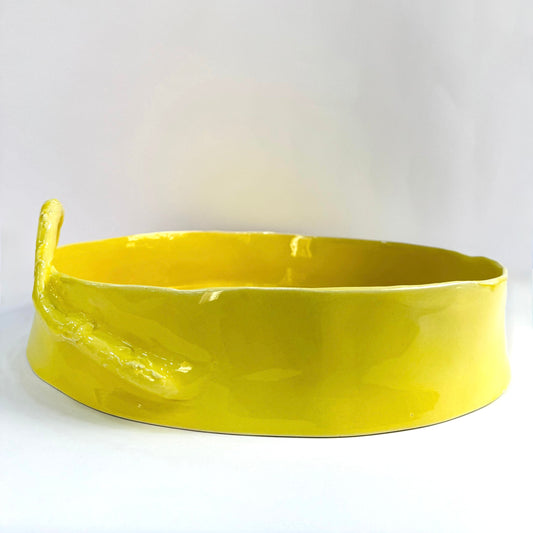 Ceramic large round flow bowl