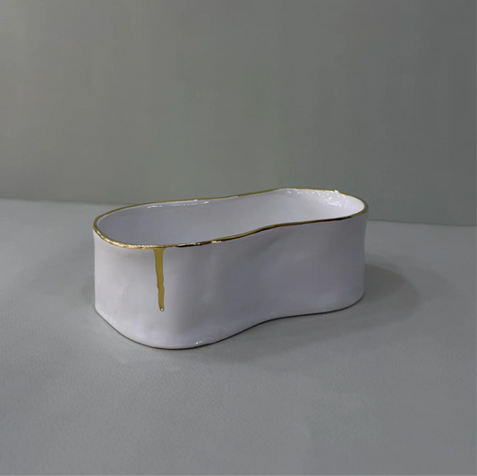 Ceramic small oval snack bowl