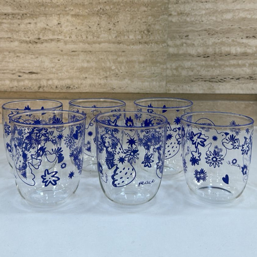 Water Tumbler Printed - set of 6