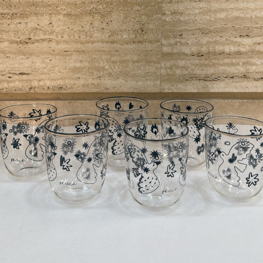 Water Tumbler Printed - set of 6