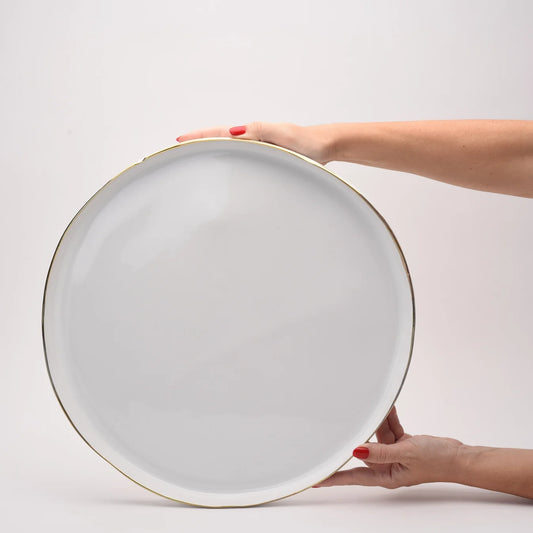 Ceramic Large Flat Round Platter