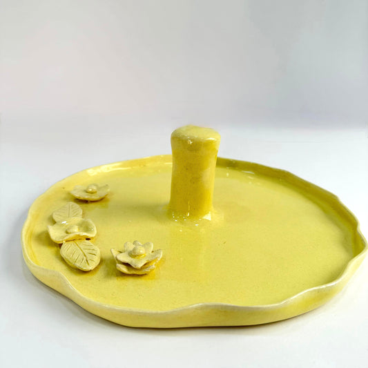Ceramic Small cookie plate with flowers
